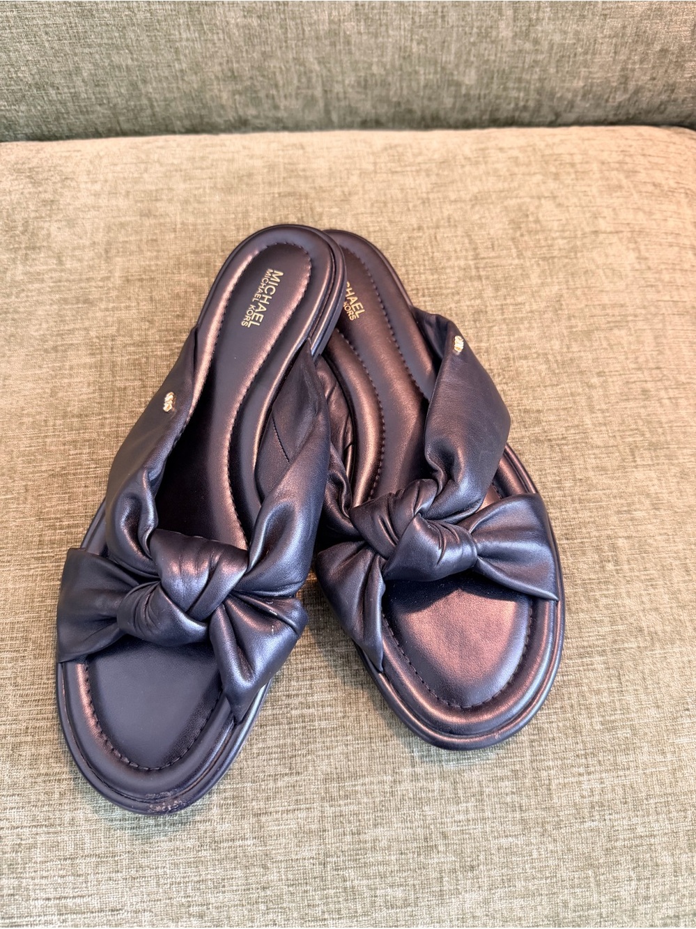 Michael Kors Women’s Black Knotted Slide Sandals